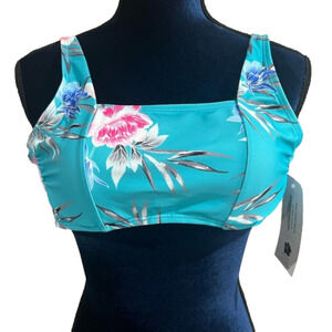 Hapari Blooms Underwire Bikini Top XS Pretty Blue Floral Comfy Fit NWT